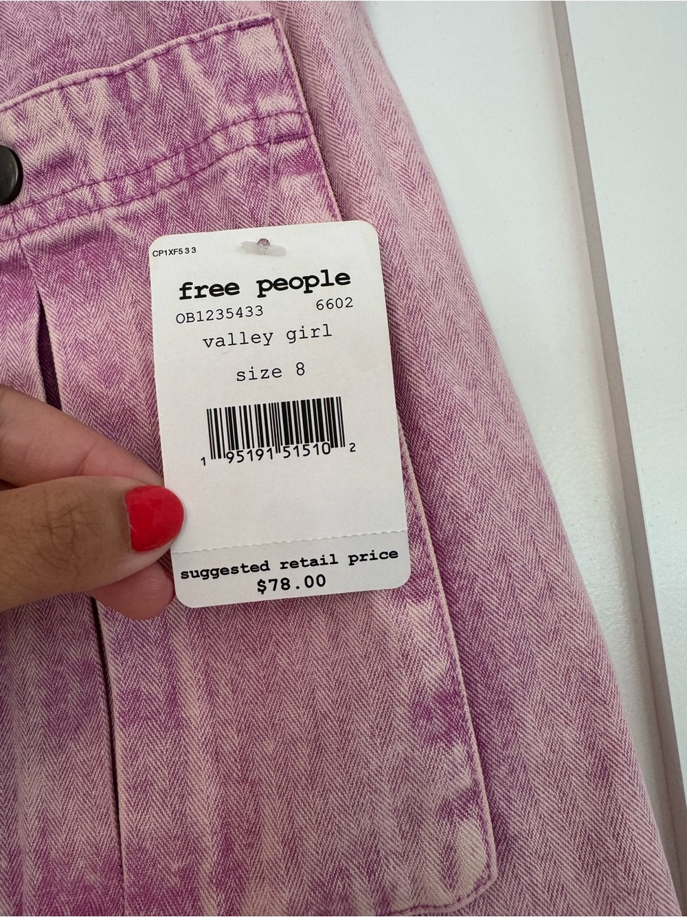 NWT Free People Valley Girl Pink Cargo Utility Mini Skirt Size 8 - Picture 3 of 8